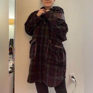Purple and Black Flannel Coat